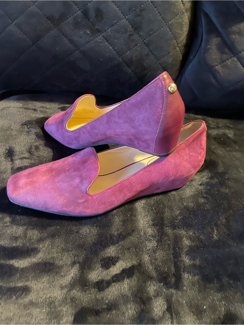 Signature Plum Suede Loafer WedgeBrand New